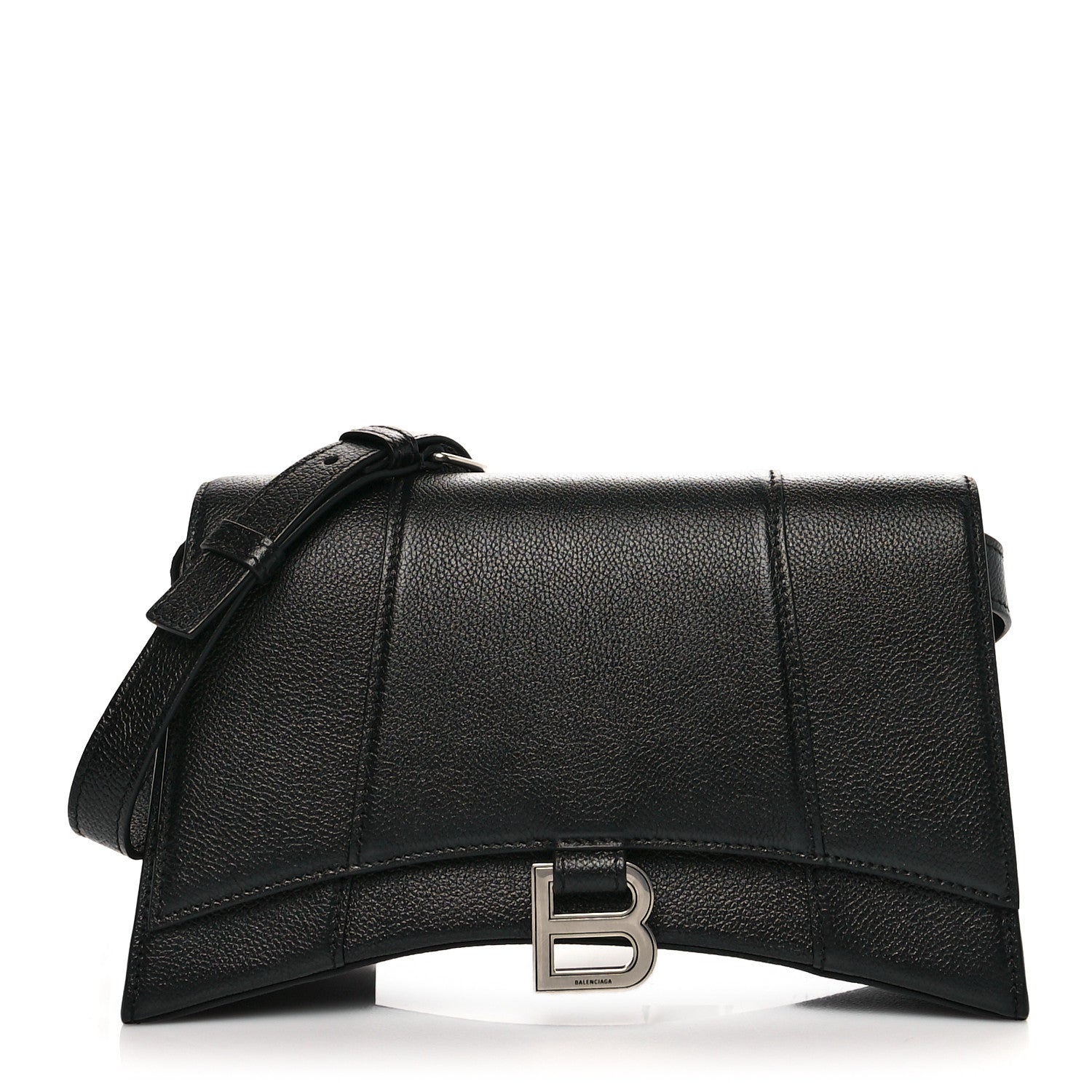 Balenciaga Grained Calfskin Small Hourglass Sling Shoulder Bag Black 1 of 10