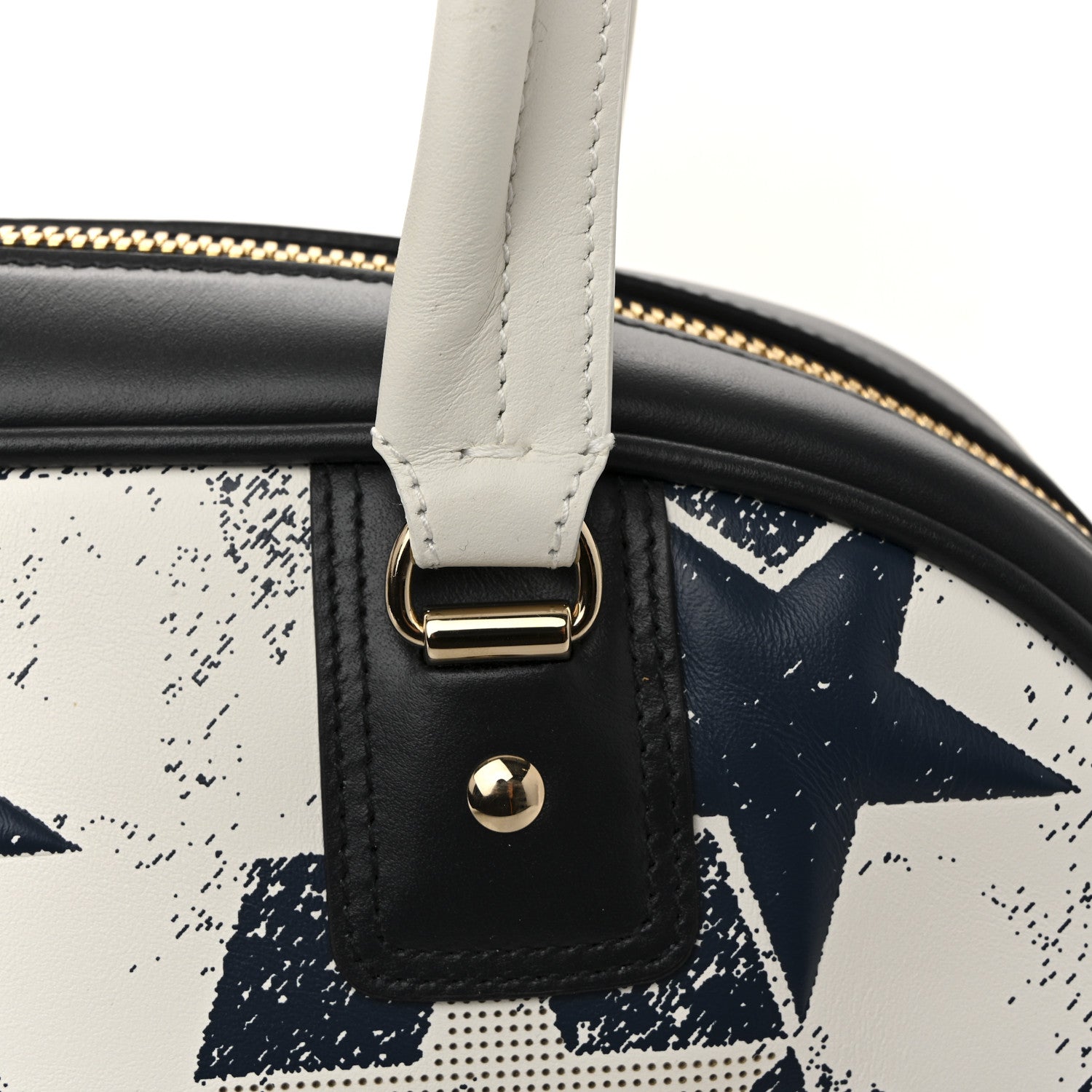 Christian Dior Calfskin Star Medium Dior Vibe Zip Bowling Bag