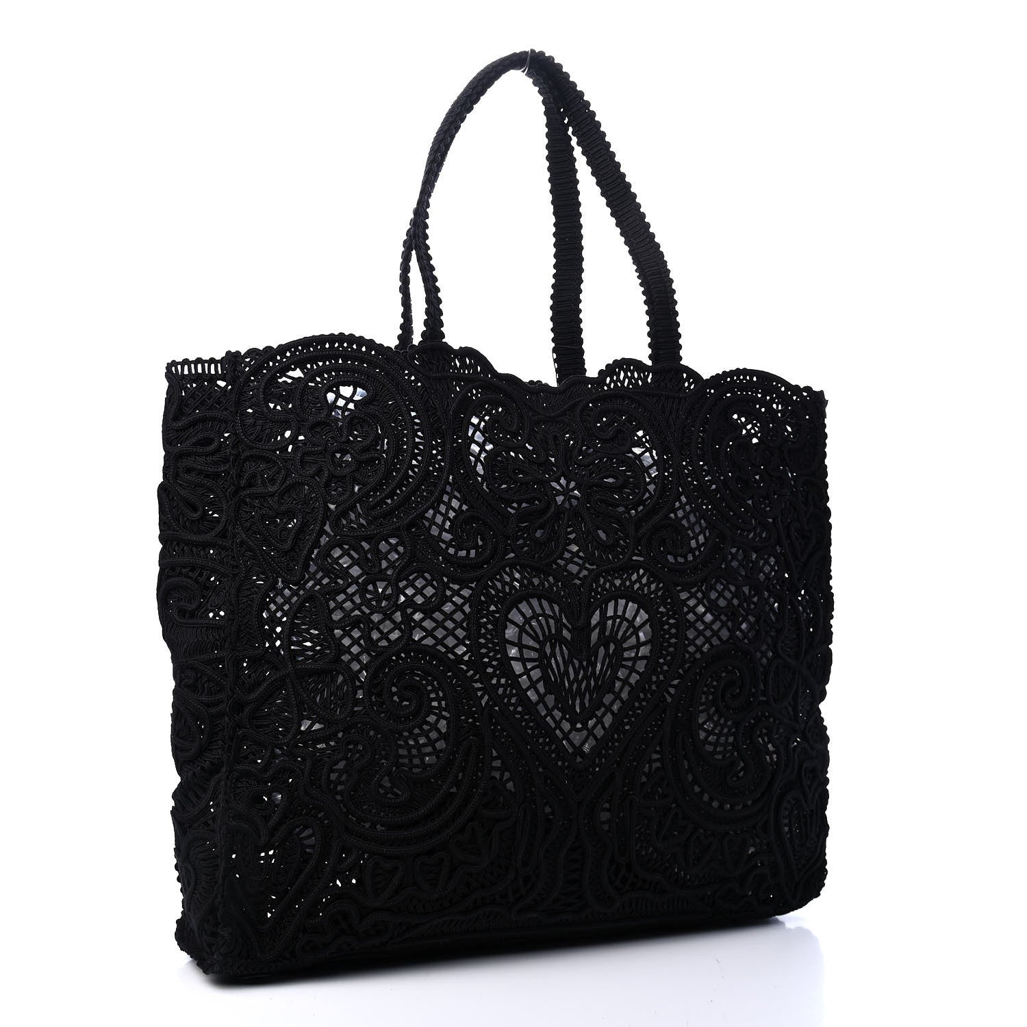 Dolce & Gabbana Cordonetto Lace Large Beatrice Tote Black 3 of 8