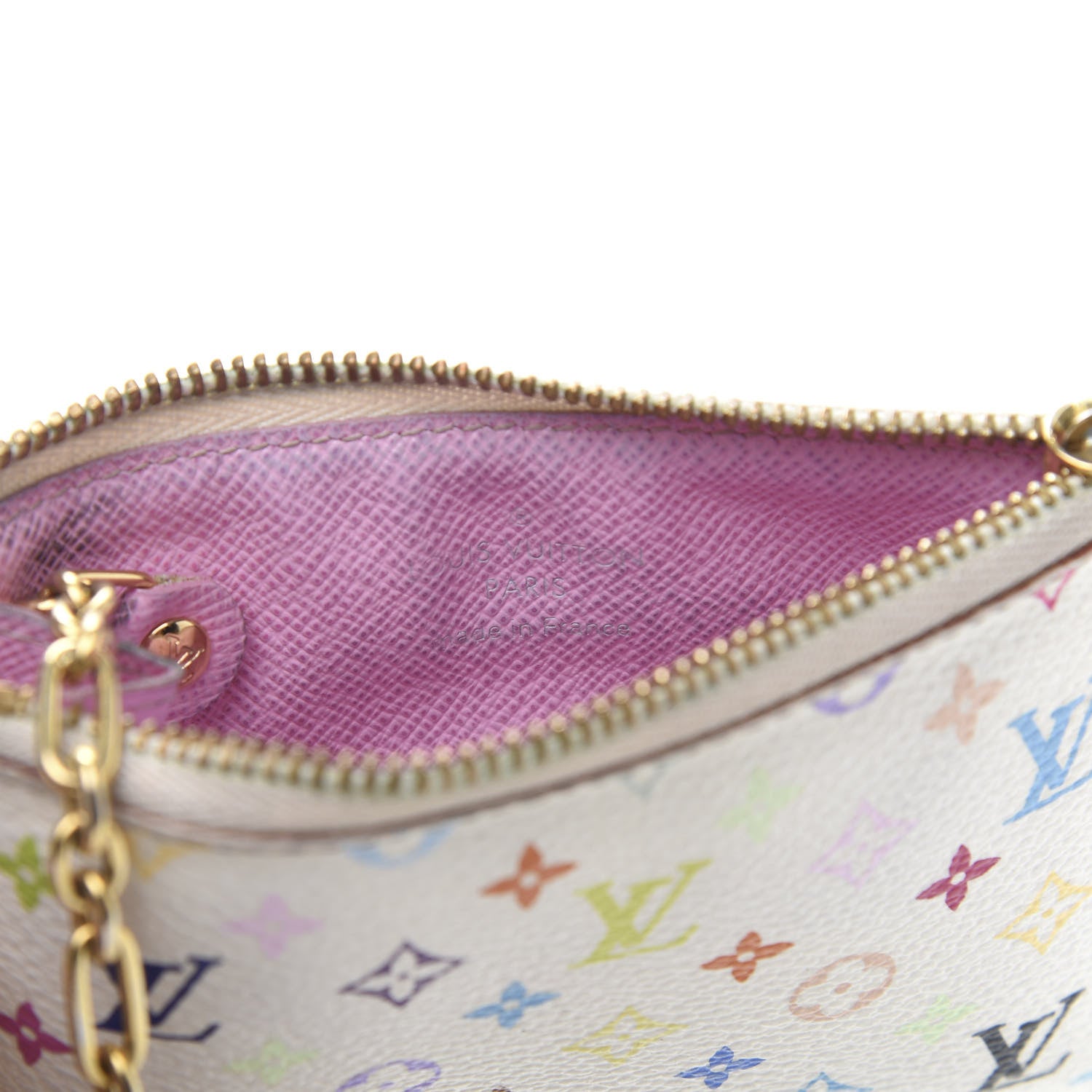 Louis Vuitton Monogram Multicolor Key Pouch White Litchi 9 of 11