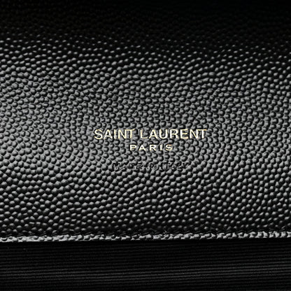 Saint Laurent Grain De Poudre Textured Mixed Matelasse Triquilt Monogram Clutch Black 6 of 7