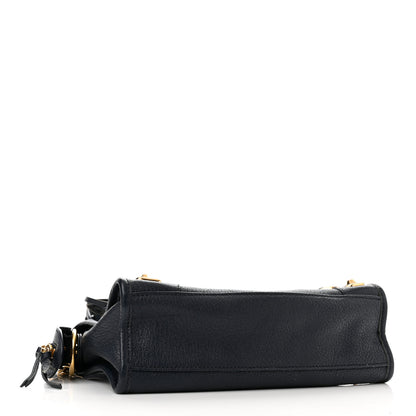 Balenciaga Chevre Gold Metallic Edge Hardware Mini City Bleu Nuit Dark Sea 4 of 11