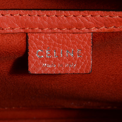 Celine Drummed Calfskin Nano Luggage Vermillion 7 of 8