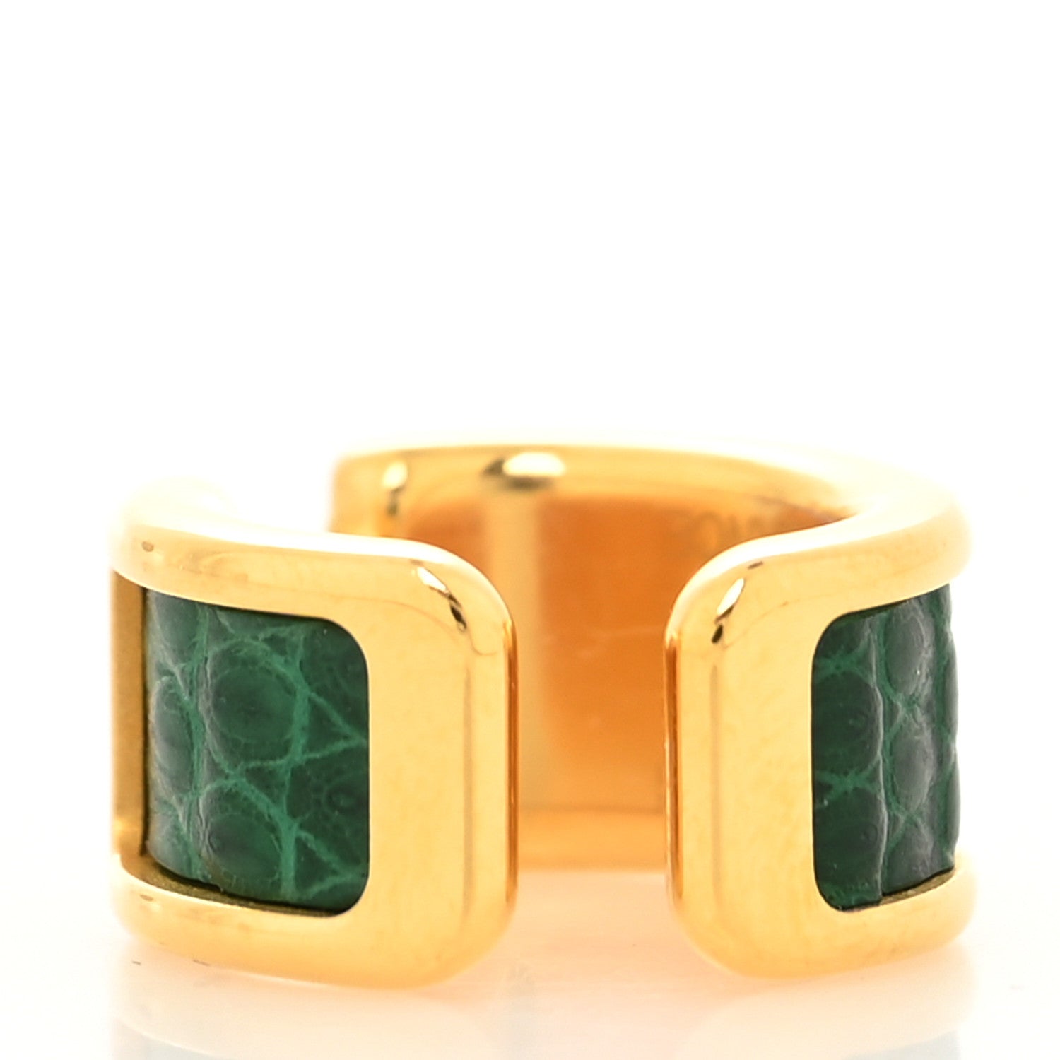 Hermes Lizard Olympe Ear Cuff PM Vert Moyen 2 of 3
