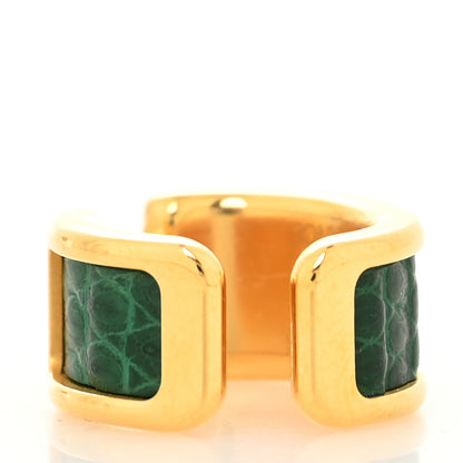 Hermes Lizard Olympe Ear Cuff PM Vert Moyen 2 of 3