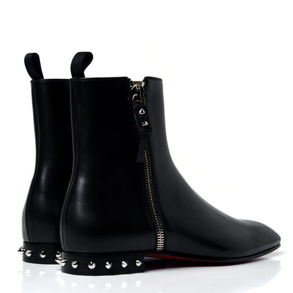 Christian Louboutin Calfskin Spikes Roadirik Flat Boots 43 Black 3 of 6