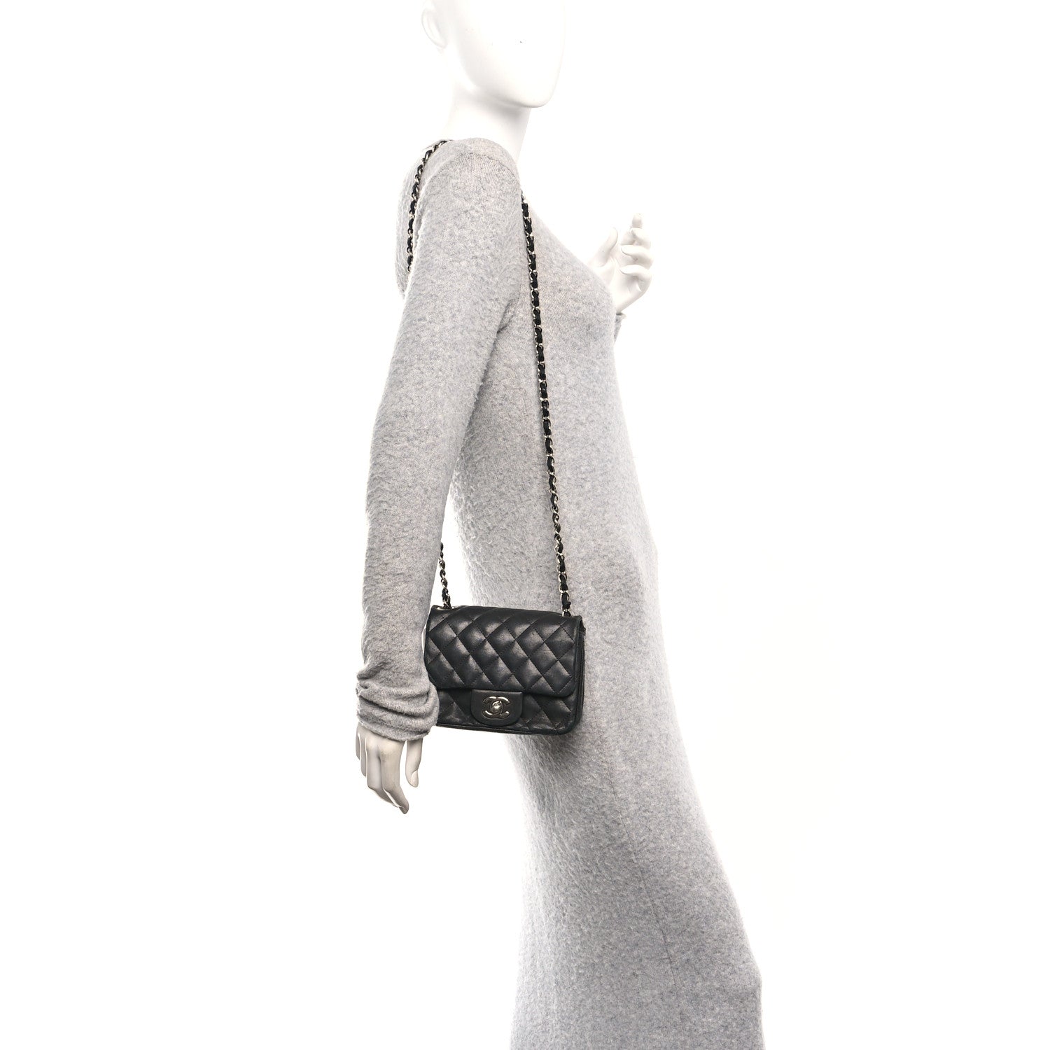 Chanel Lambskin Quilted Mini Square Flap Black 2 of 10