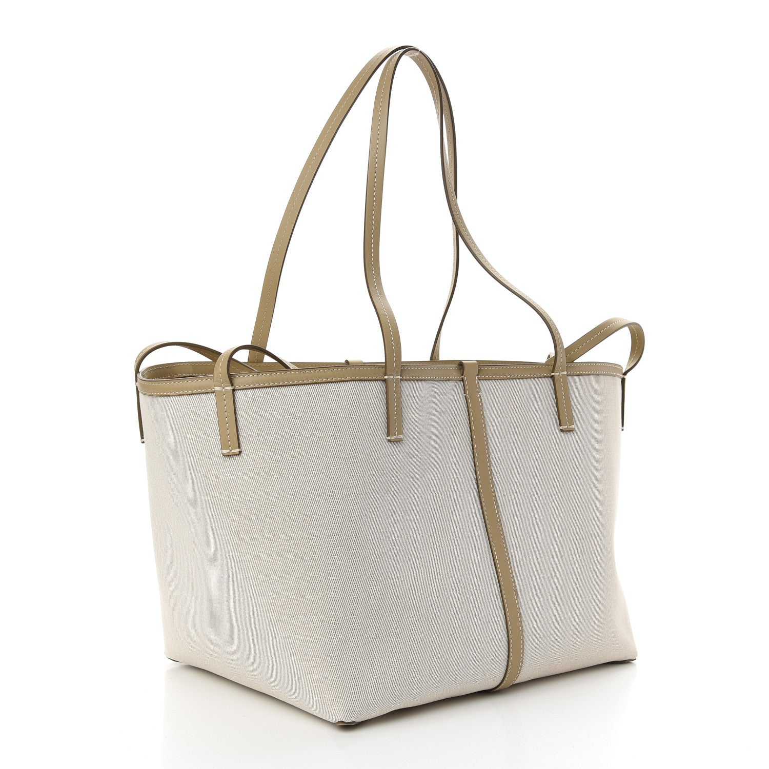 Burberry Cotton Canvas Mini Logo Horseferry Tote Bag Off White 4 of 11