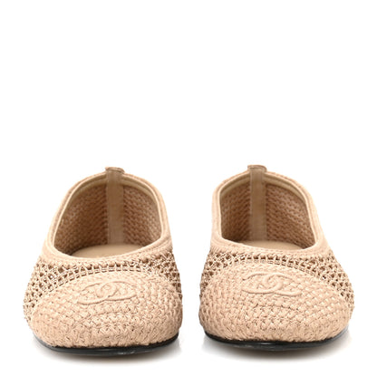 Chanel Raffia Cap Toe Ballerina Flats 36.5 Beige 3 of 8
