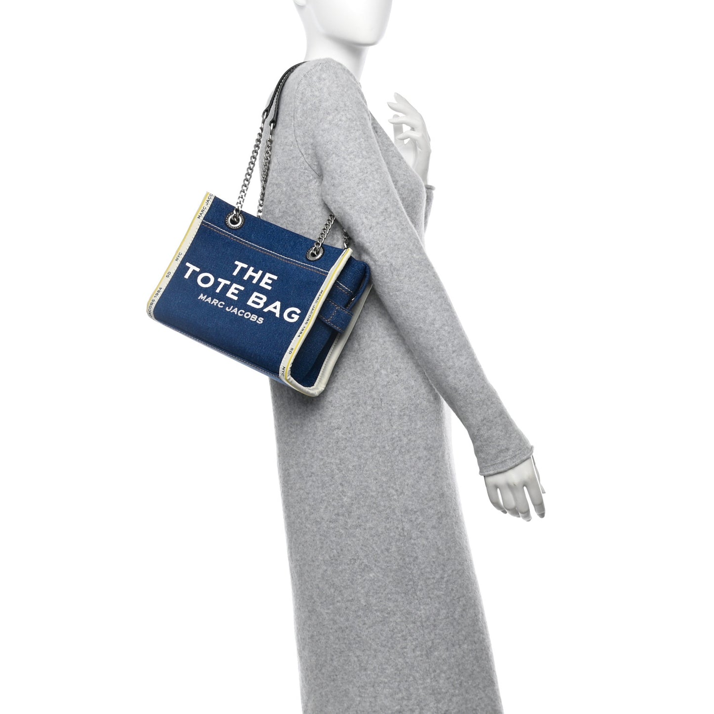 Denim Canvas Small Chain Bag Dark Wash