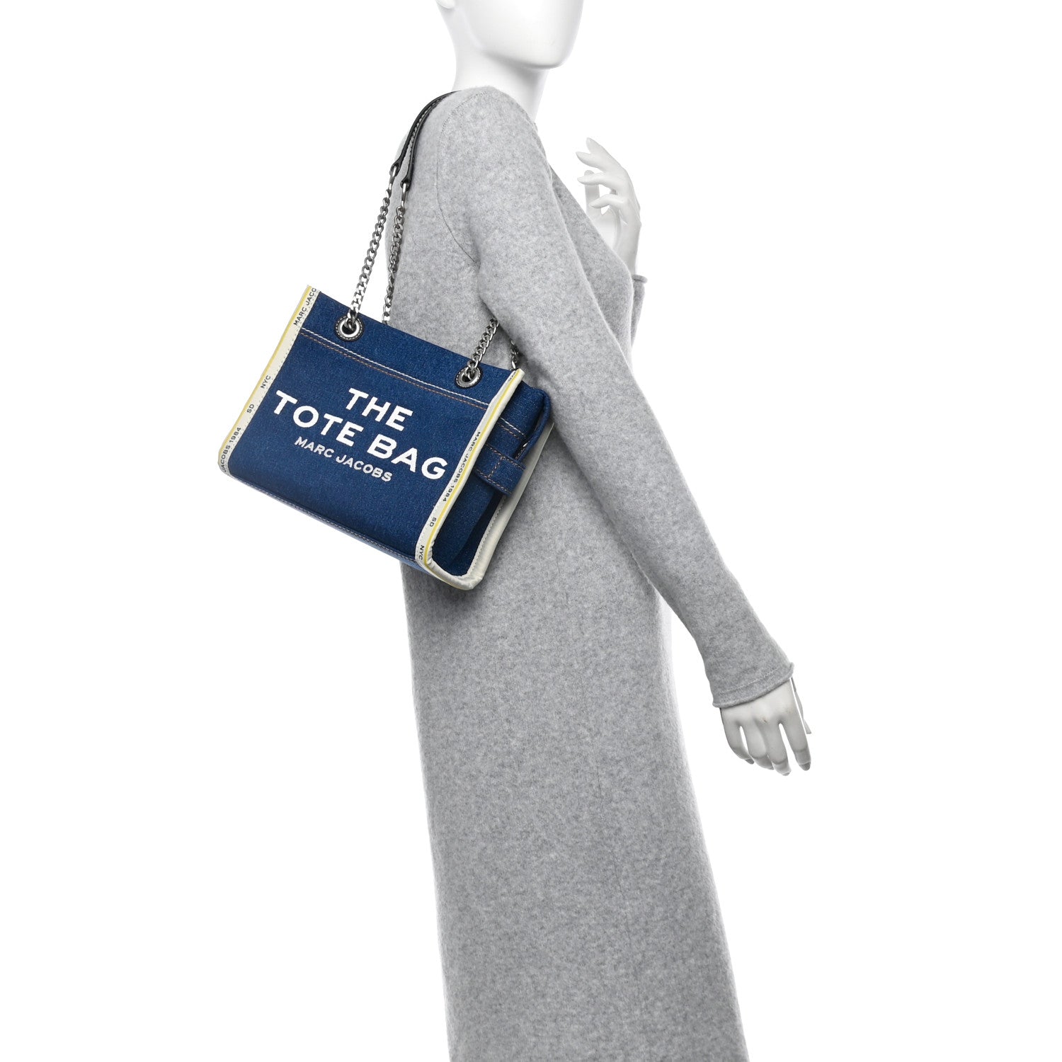 Marc Jacobs Denim Canvas Small Chain Bag Dark Wash 2 of 10