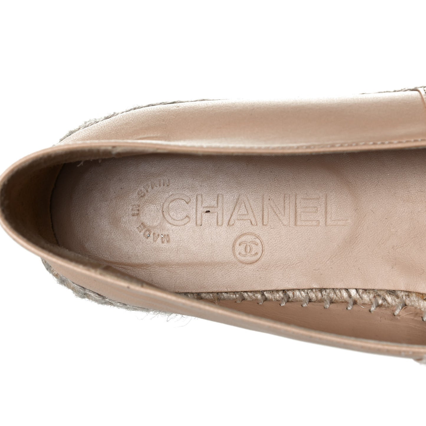 Lambskin CC Espadrilles 38 Beige Black