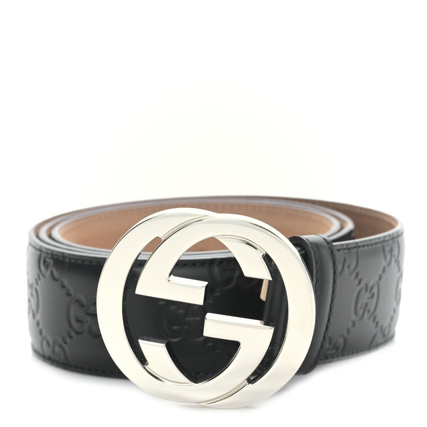 Guccissima Signature Interlocking G 40mm Belt 95 38 Black