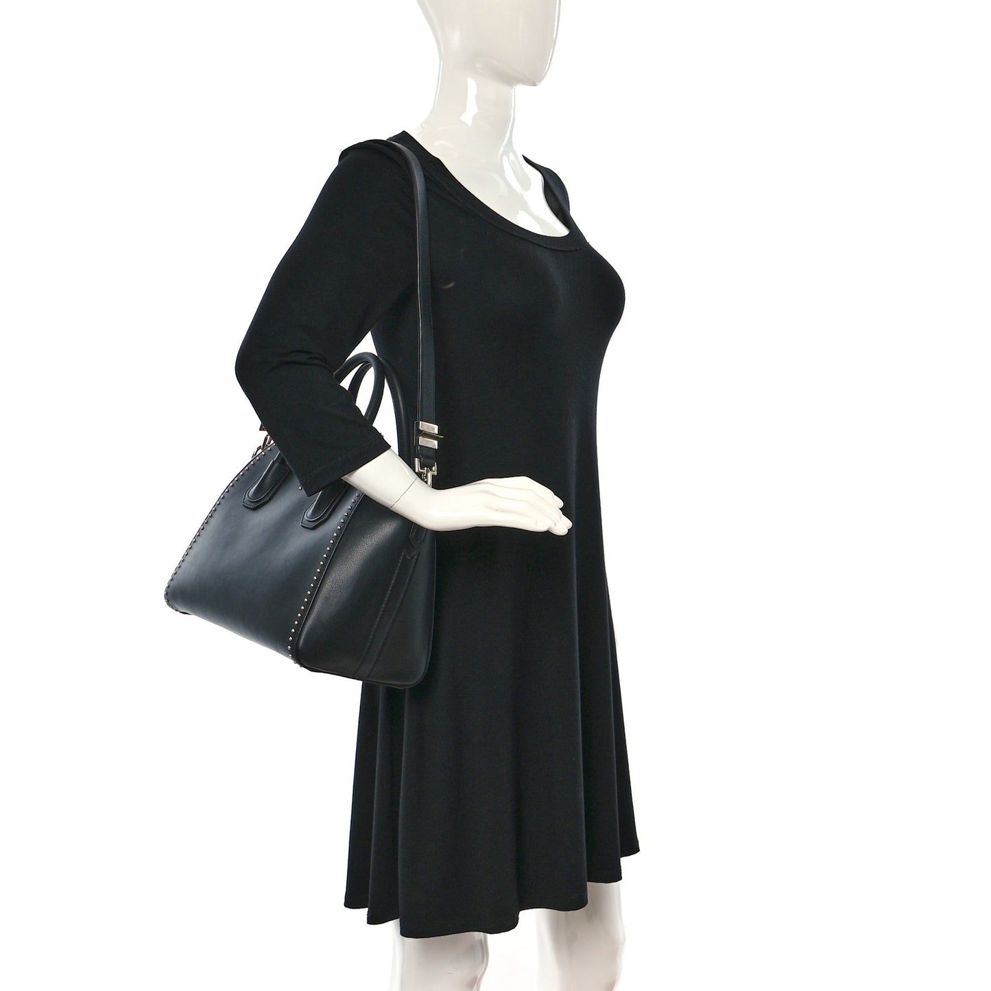Smooth Calfskin Small Studded Antigona Black