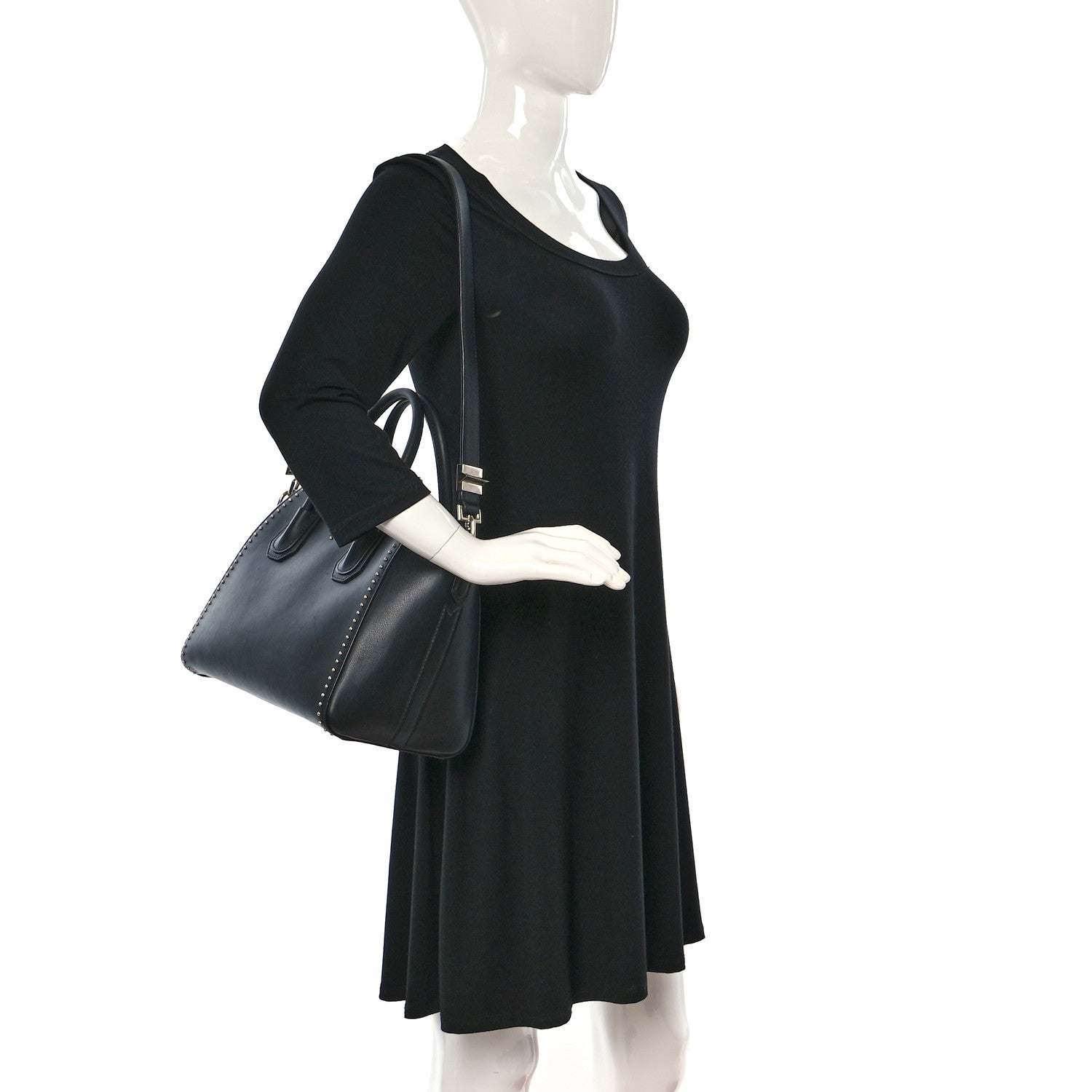 Givenchy Smooth Calfskin Small Studded Antigona Black 2 of 13