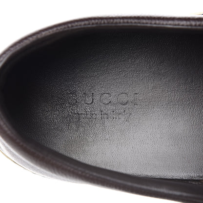 Gucci Monogram Calfskin Mens Web Slip On Sneakers 13 Chocolate 7 of 11
