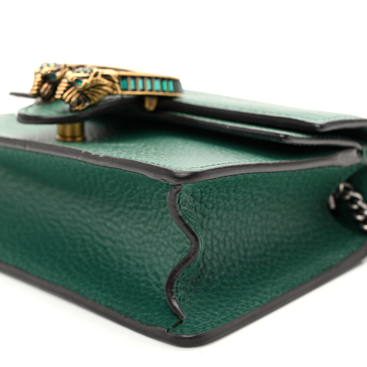Gucci Dollar Calfskin Crystal Mini Dionysus Top Handle Bag Emerald 9 of 9