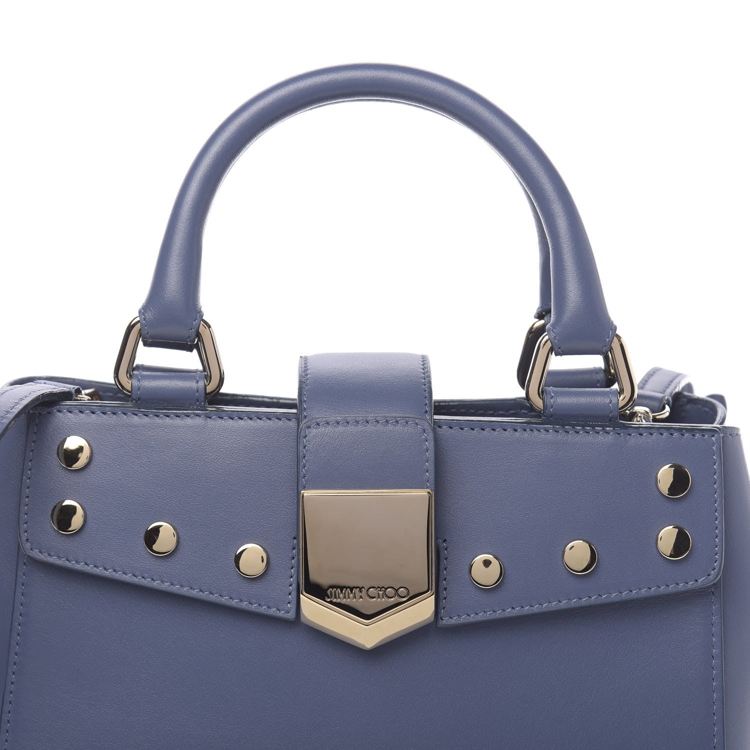 Jimmy Choo Calfskin Small Lockett Tote Jeans 8 of 10