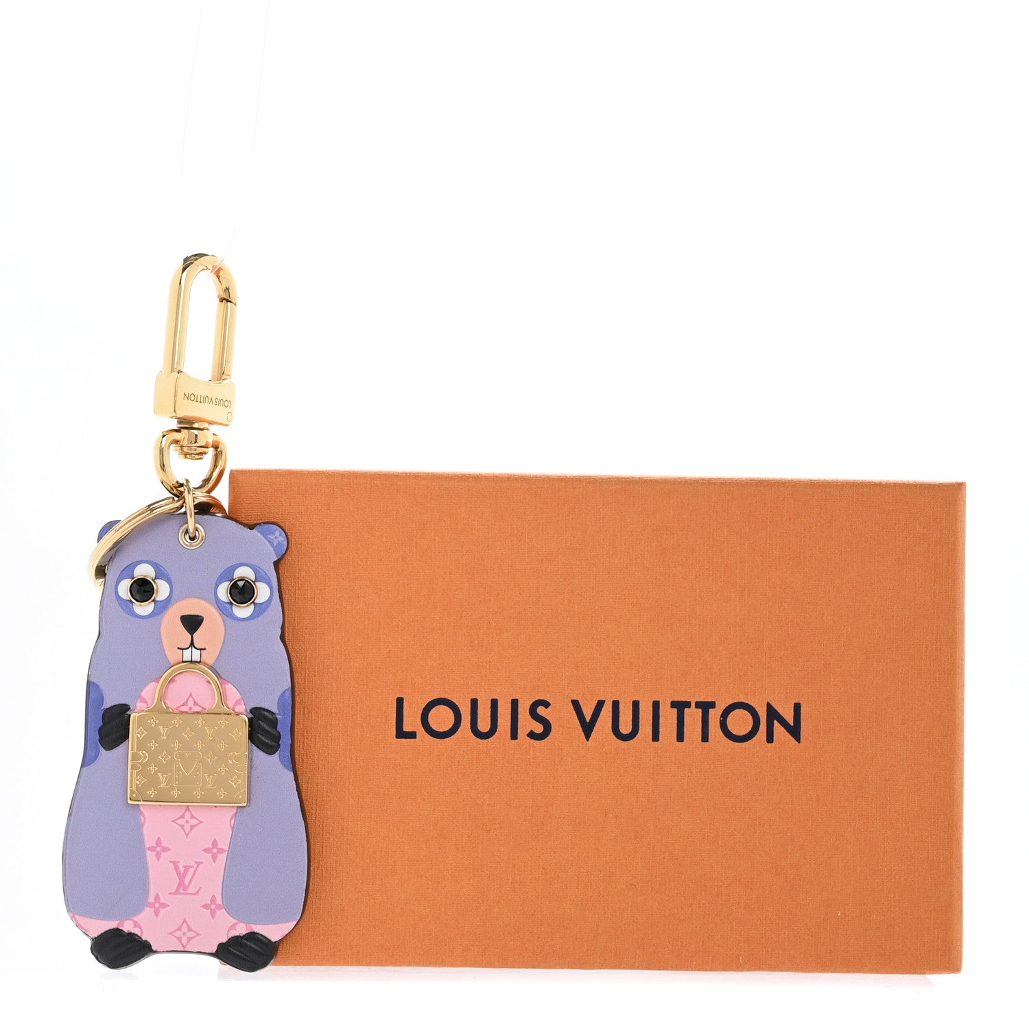 Louis Vuitton Monogram LV Marmott Bag Charm Key Holder Purple 5 of 5