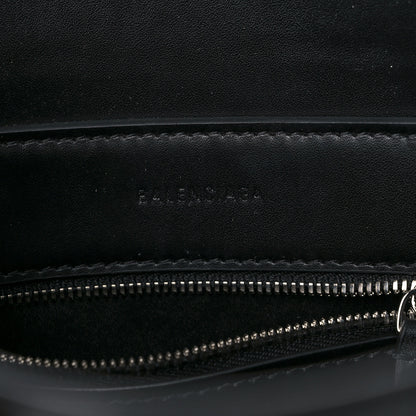 Balenciaga Shiny Calfskin Logo Crocodile Embossed XXS Everyday Tote Black 6 of 8