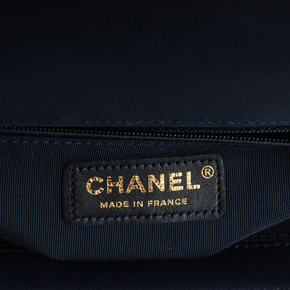 Chanel Lambskin Quilted New Medium Boy Flap Dark Navy Blue 7 of 8