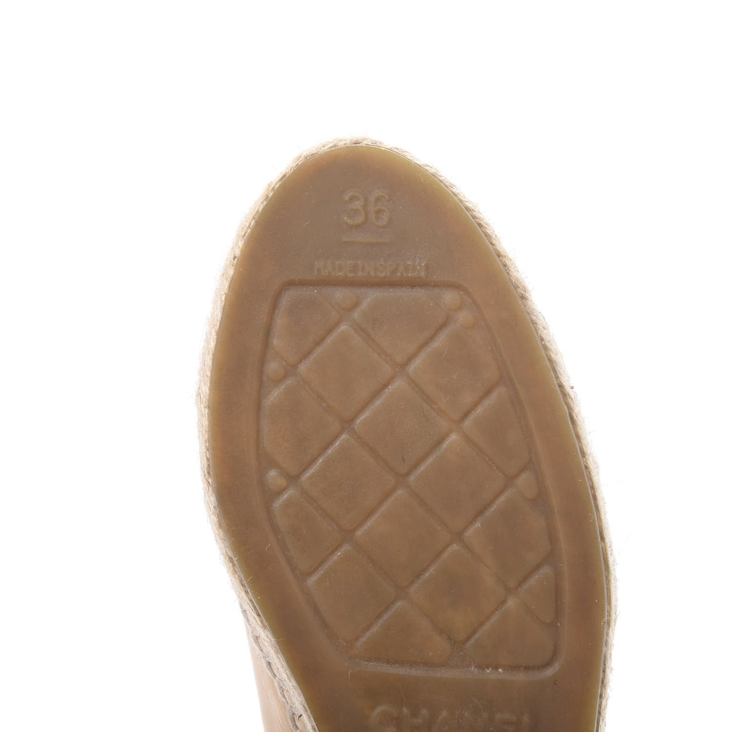 Lambskin CC Espadrilles 36 Beige Black