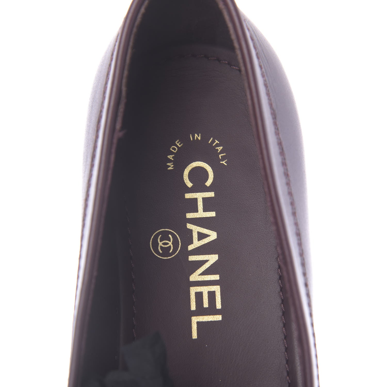 Chanel Calfskin CC Chain Mocassin Loafers 39 Burgundy 7 of 9
