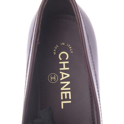 Chanel Calfskin CC Chain Mocassin Loafers 39 Burgundy 7 of 9