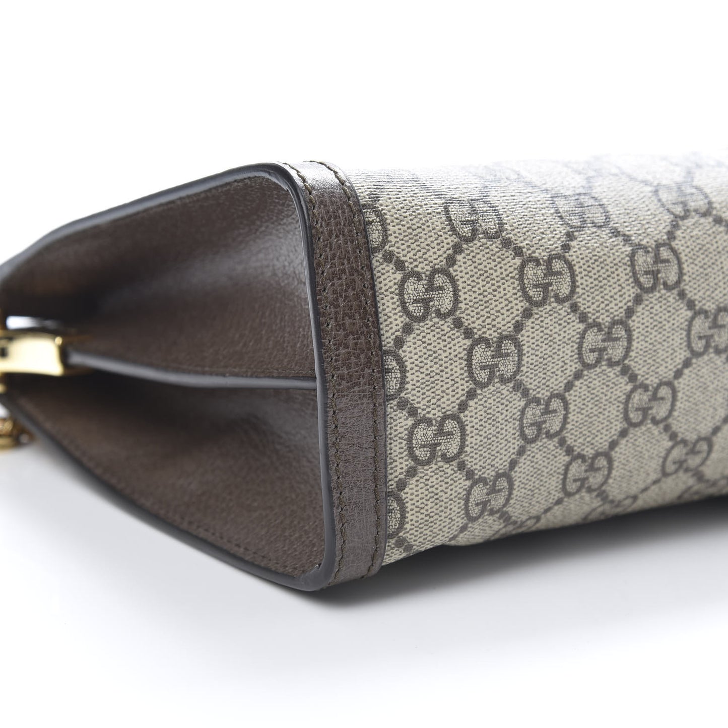 GG Supreme Monogram Web Medium Ophidia Chain Shoulder Bag Brown
