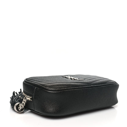 Saint Laurent Grain De Poudre Matelasse Monogram Mini Lou Camera Bag Black 4 of 10