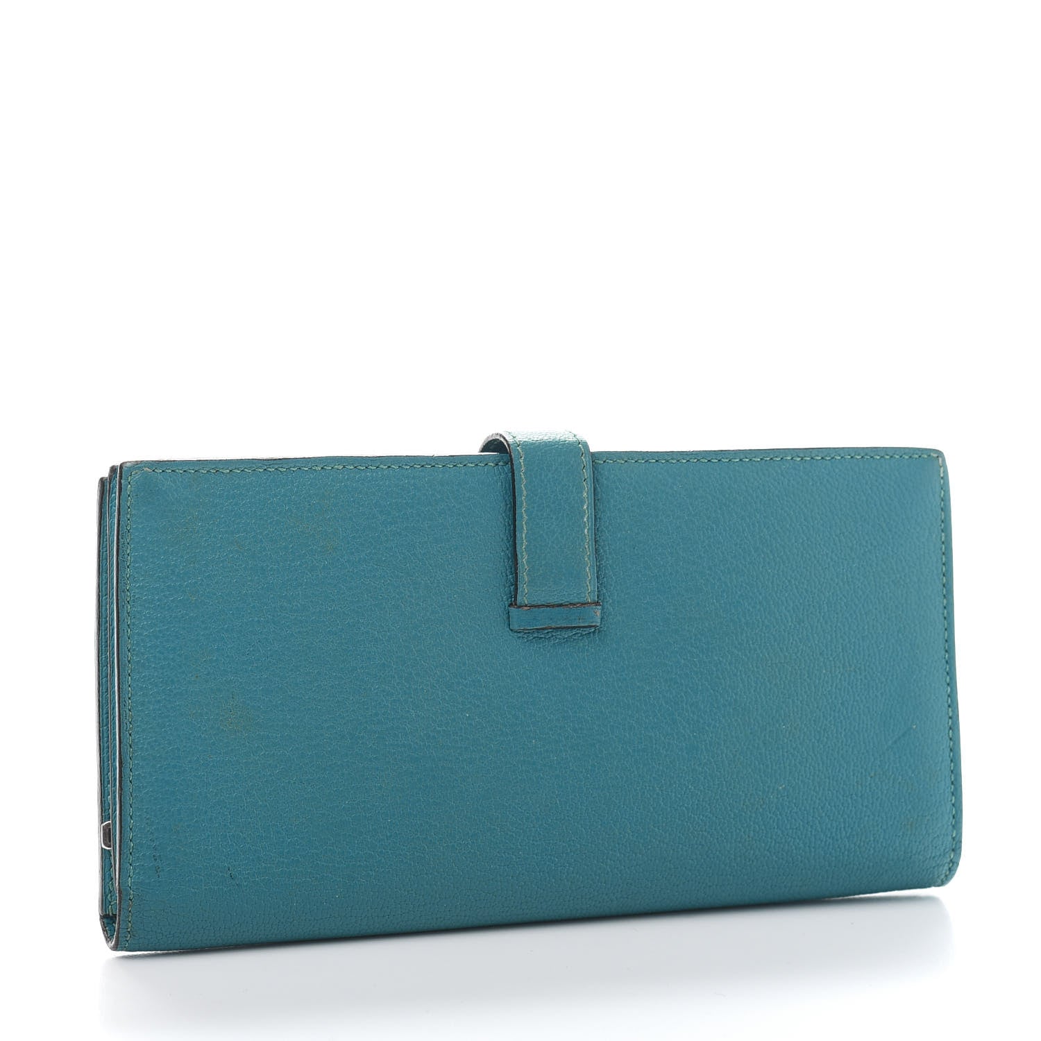 Hermes Chevre Mysore Bearn Gusset Wallet Turquoise 3 of 10