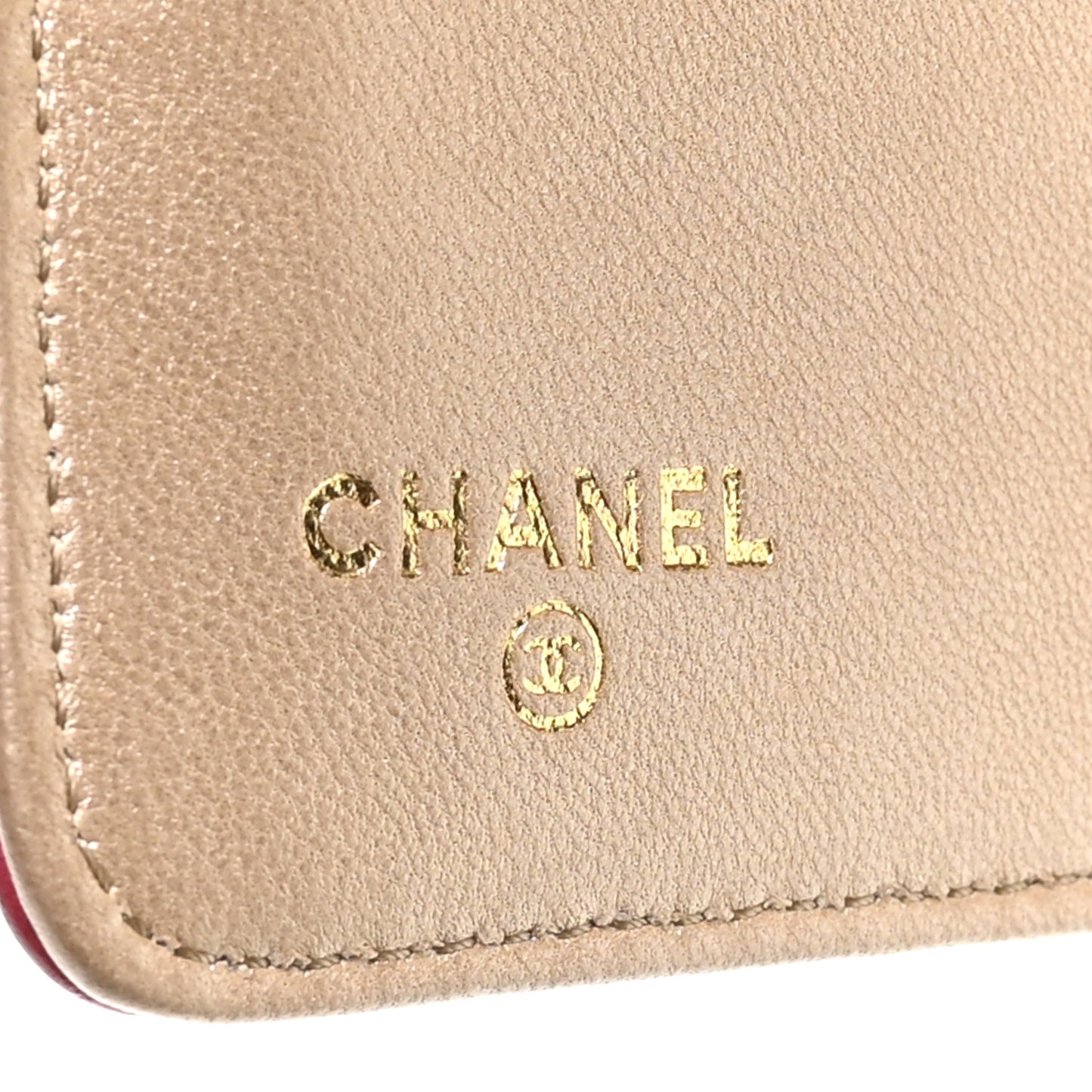 Lambskin Camellia Embossed L-Zip Pocket Wallet Pink