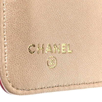 Chanel Lambskin Camellia Embossed L-Zip Pocket Wallet Pink 6 of 9