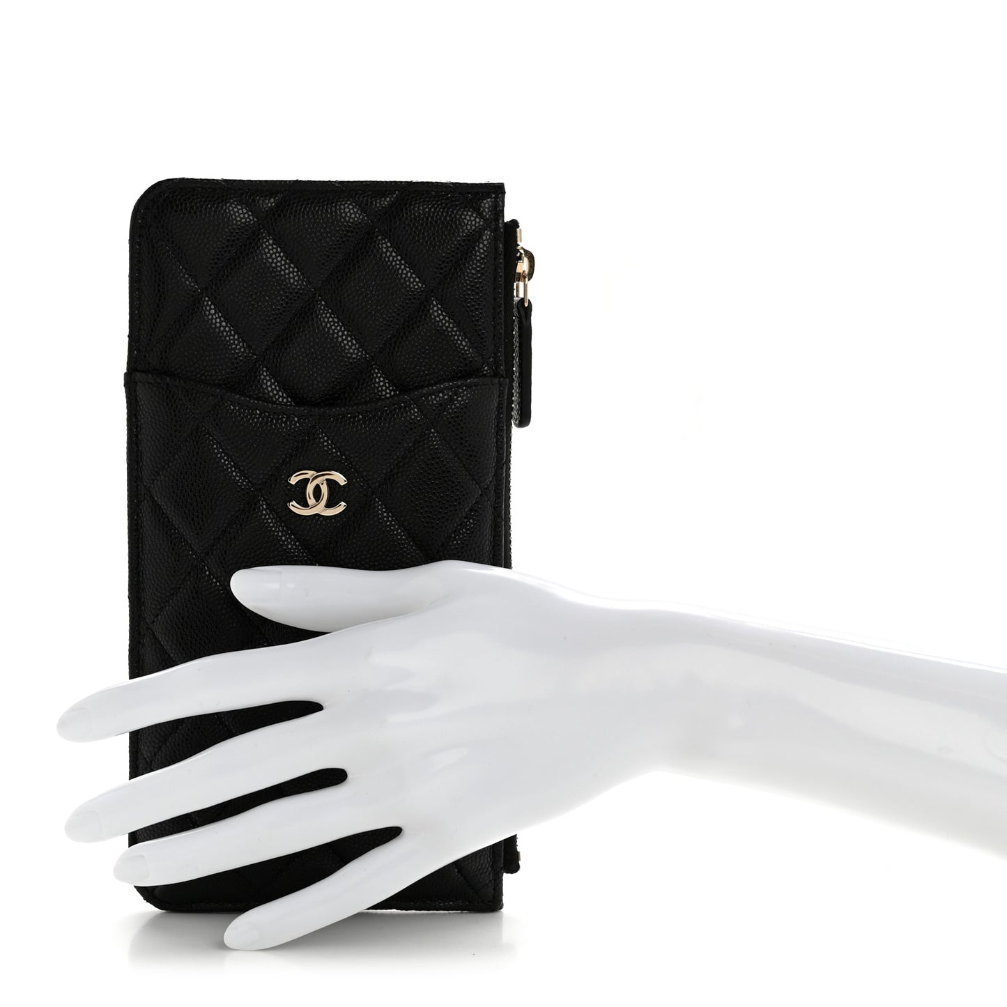 Caviar Quilted Classic iPhone Pouch Black