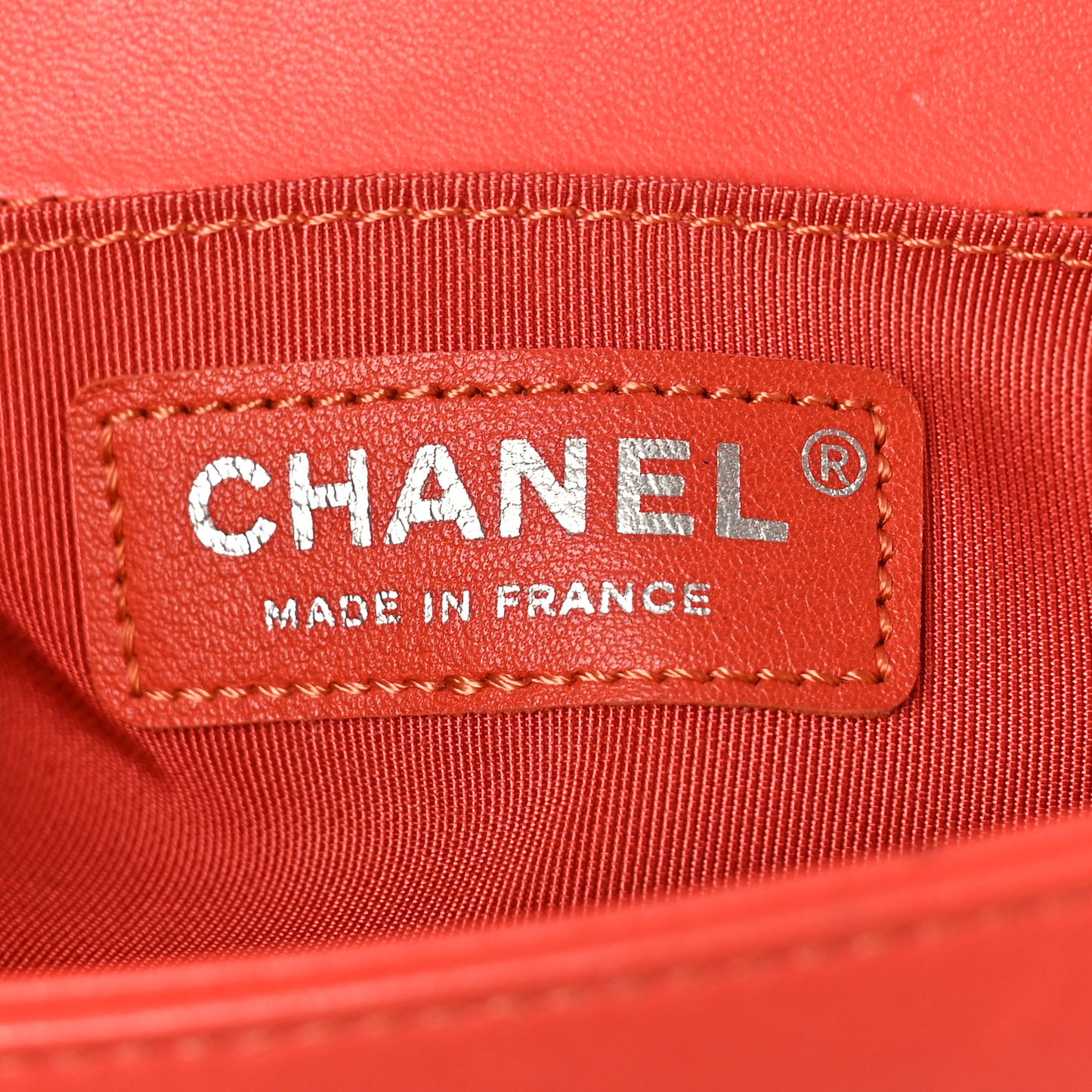 Lambskin Tweed Small Boy Flap Coral