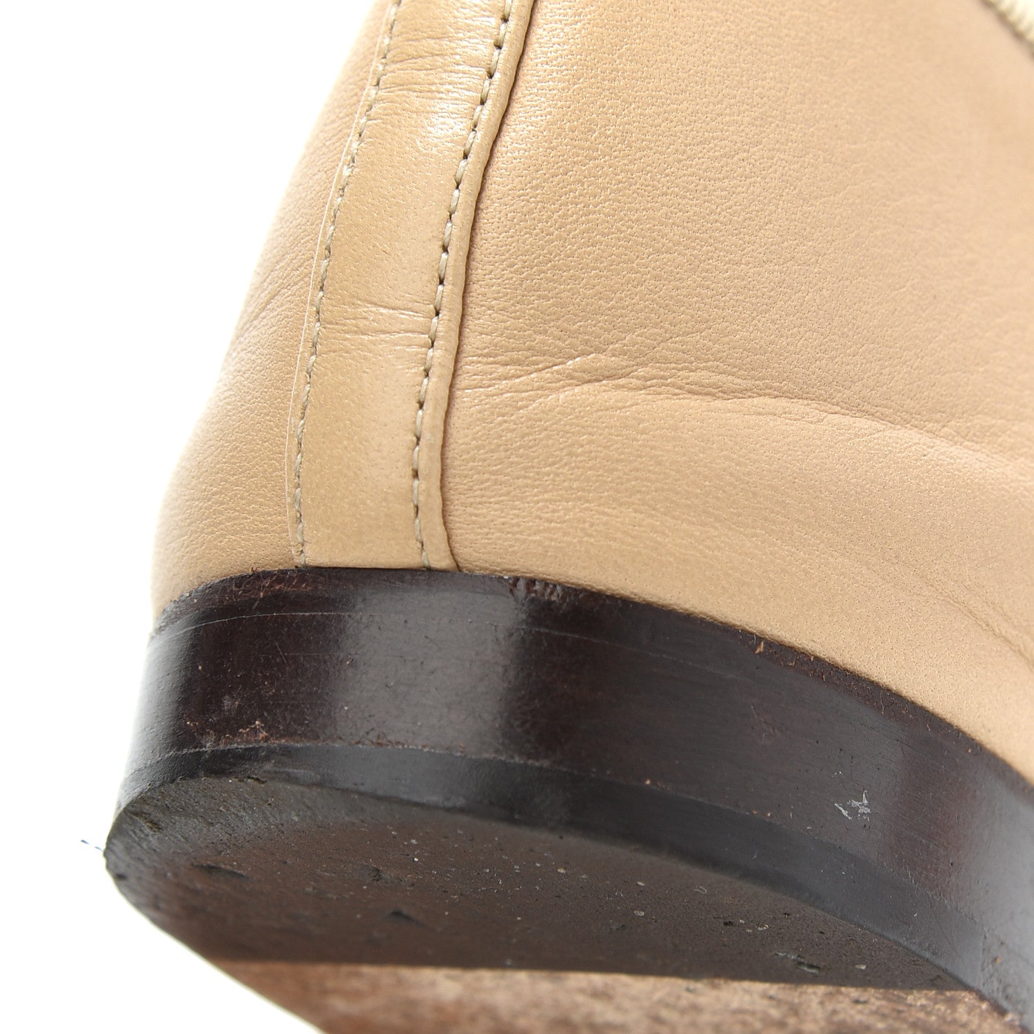 Chanel Lambskin Cap Toe CC Ballerina Flats 36.5 Beige Black 20 of 21