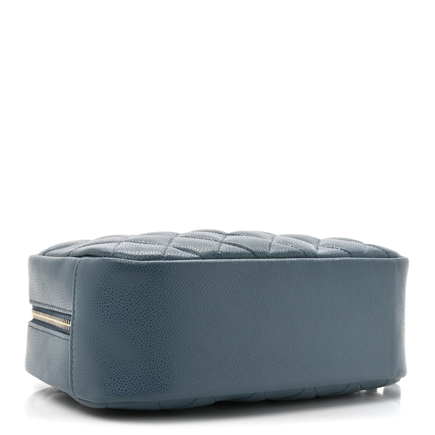 Caviar Quilted Medium Curvy Pouch Cosmetic Case Blue