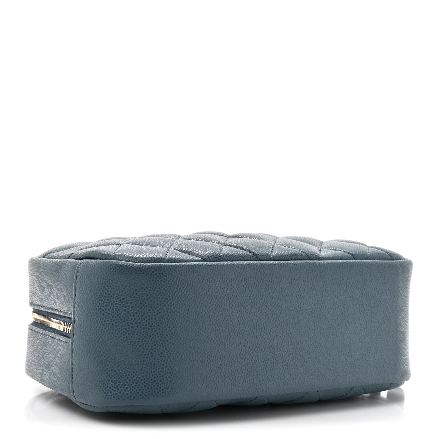 Chanel Caviar Quilted Medium Curvy Pouch Cosmetic Case Blue 4 of 8