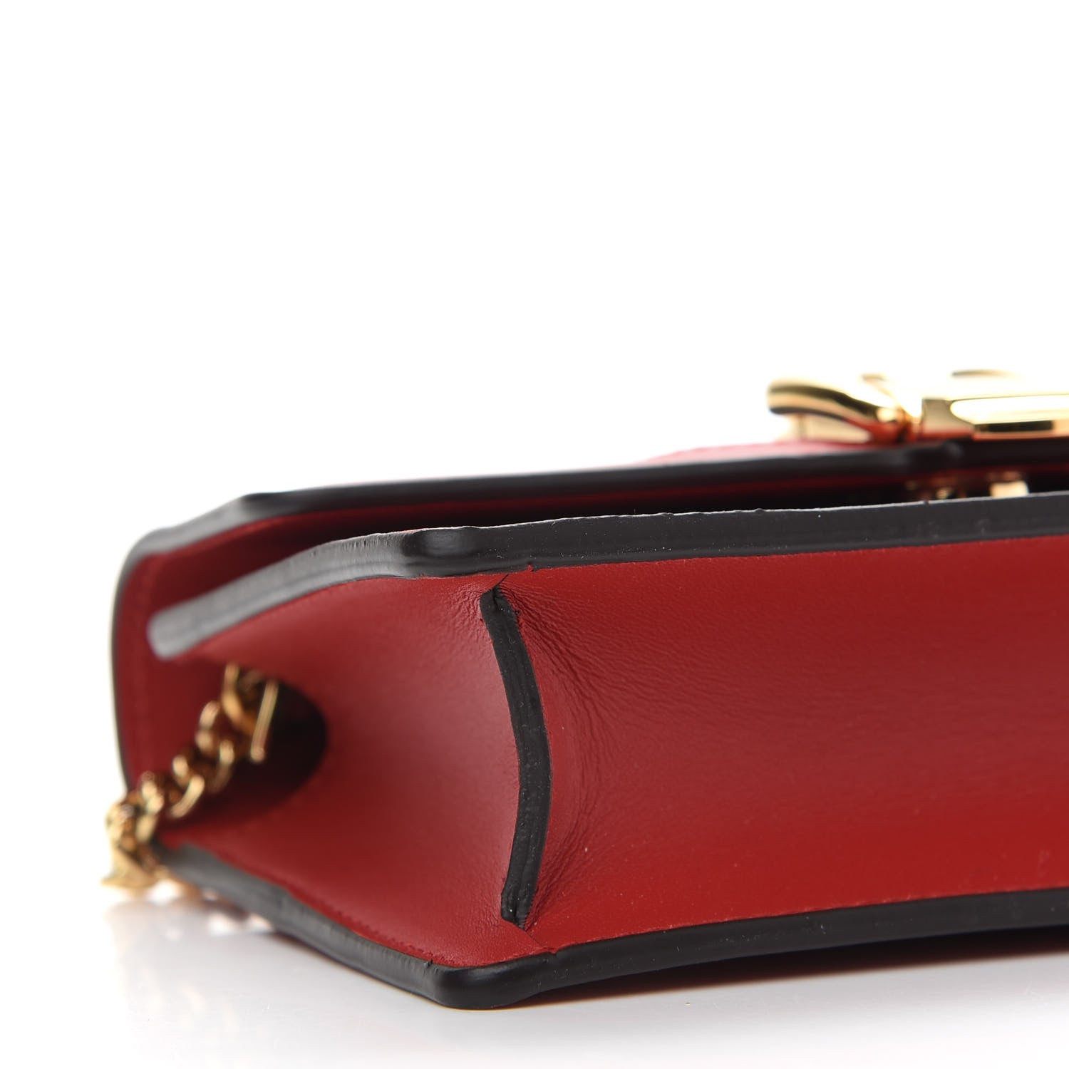 Gucci Calfskin Super Mini Sylvie Chain Shoulder Bag Hibiscus Red 8 of 9