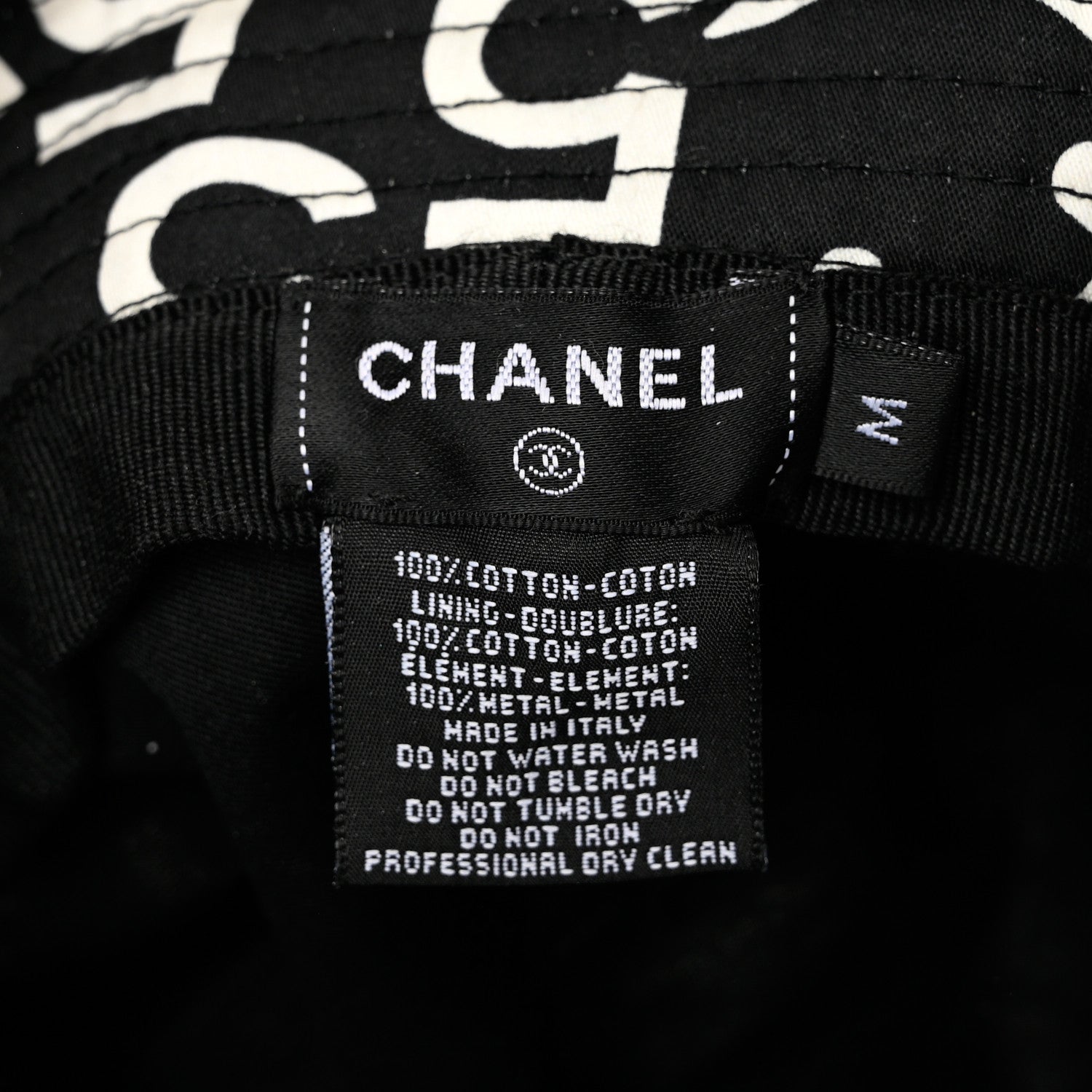 Chanel Cotton Bucket Hat M Black White 8 of 8