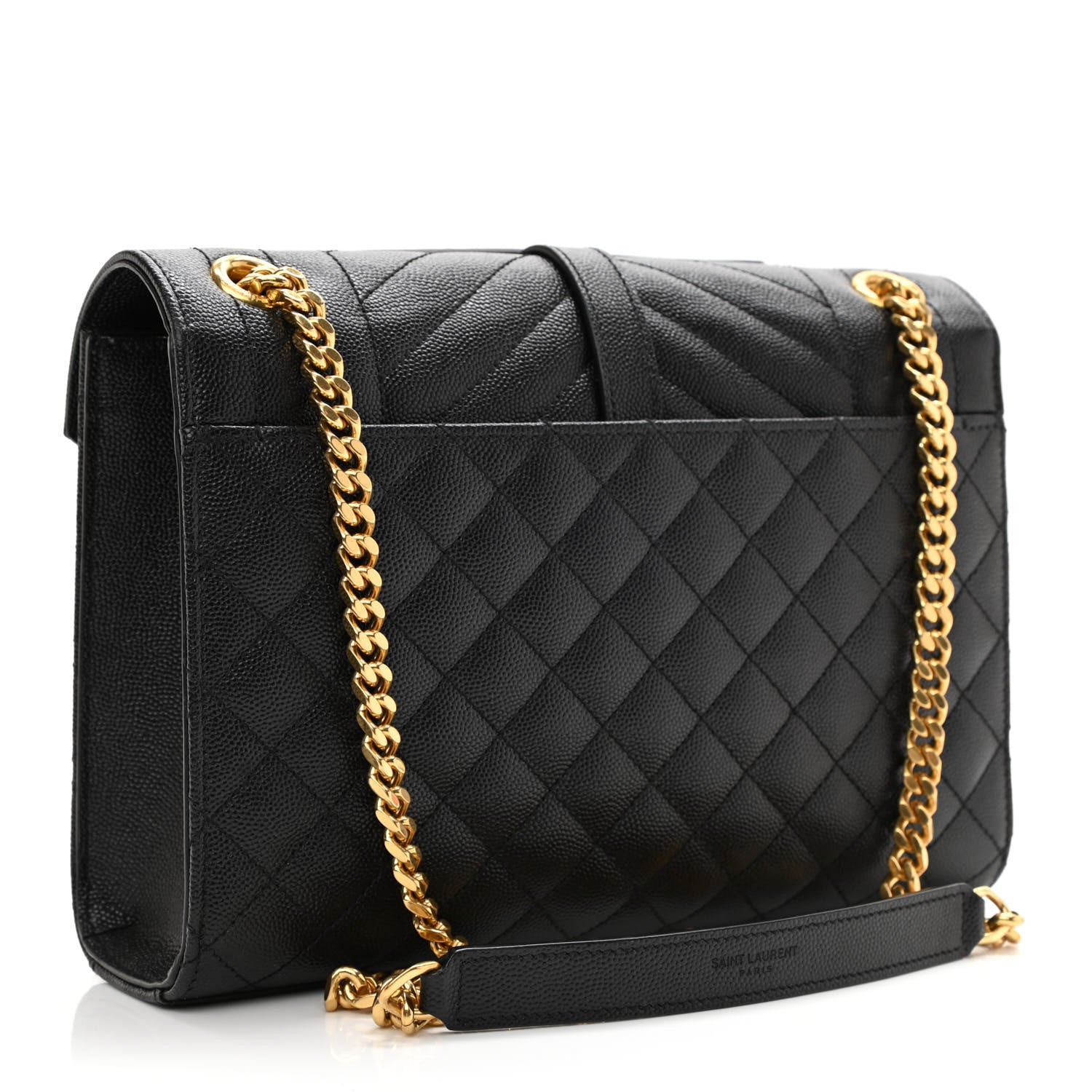 Saint Laurent Grain De Poudre Textured Mixed Matelasse Triquilt Medium Monogram Satchel Black 3 of 11