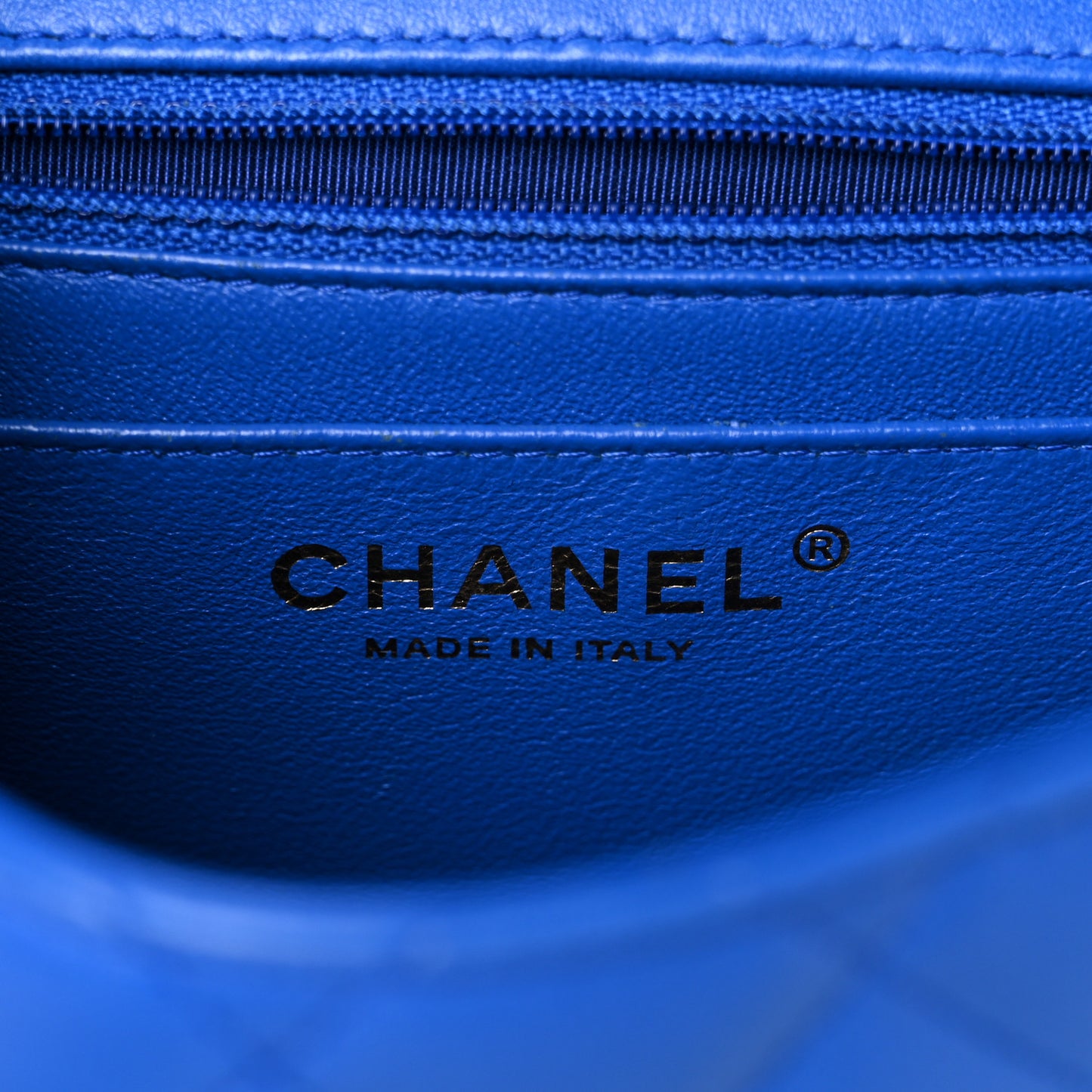 Lambskin Quilted Mini Square Flap Blue