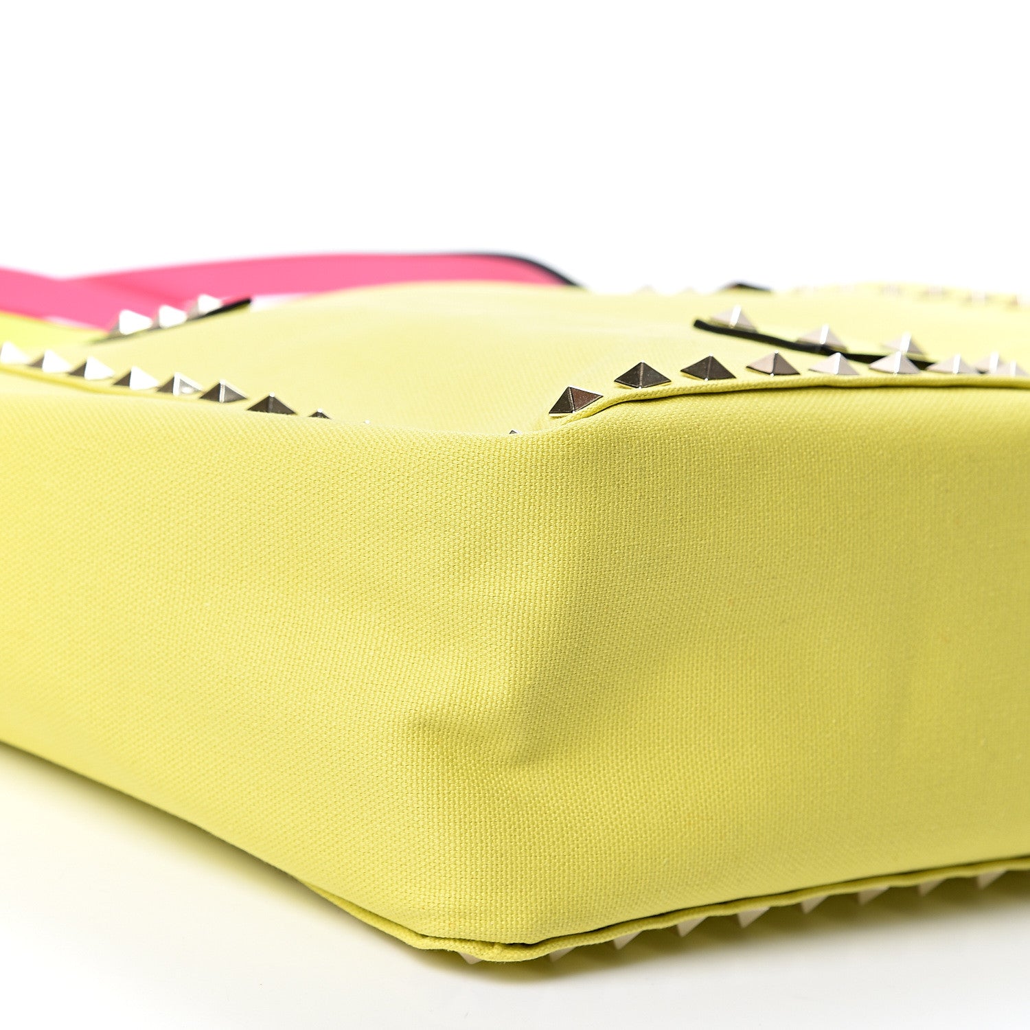 Valentino Garavani Canvas Small Rockstud Reversible Tote Pink Yellow 15 of 16