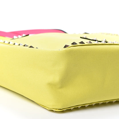 Valentino Garavani Canvas Small Rockstud Reversible Tote Pink Yellow 15 of 16