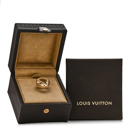 Louis Vuitton 18K Yellow Gold Monogram Resille Wide Ring 50 5.25 5 of 5