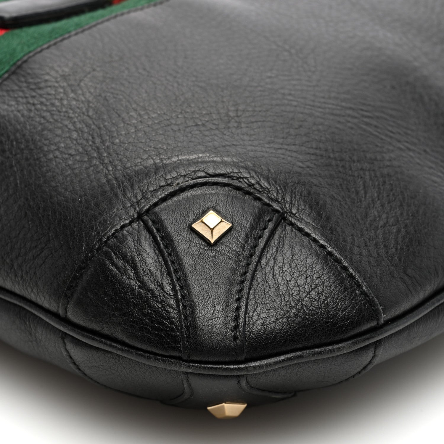Gucci Calfskin Web Piston Lock Jackie O Hobo Black 10 of 11