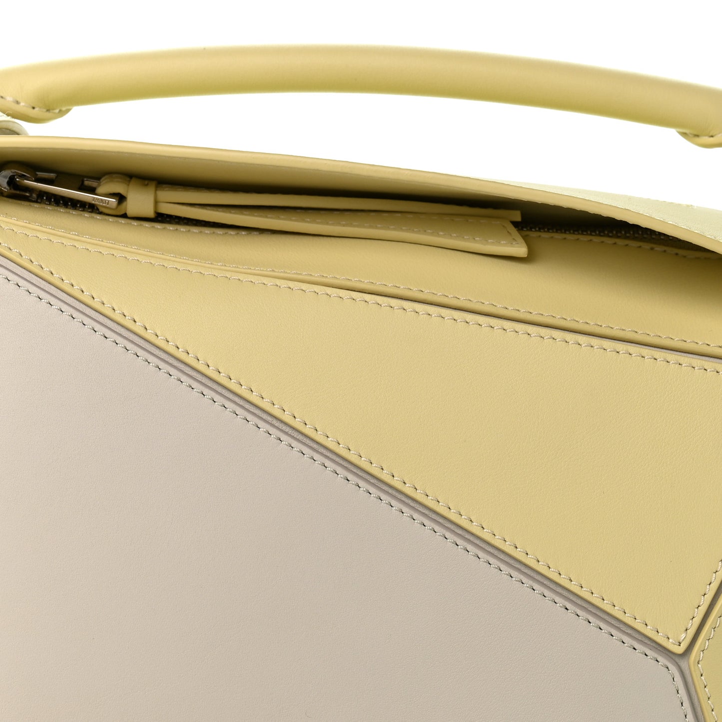 X ALBERS Nappa Calfskin Small Puzzle Bag Pale Grey Light Citrine