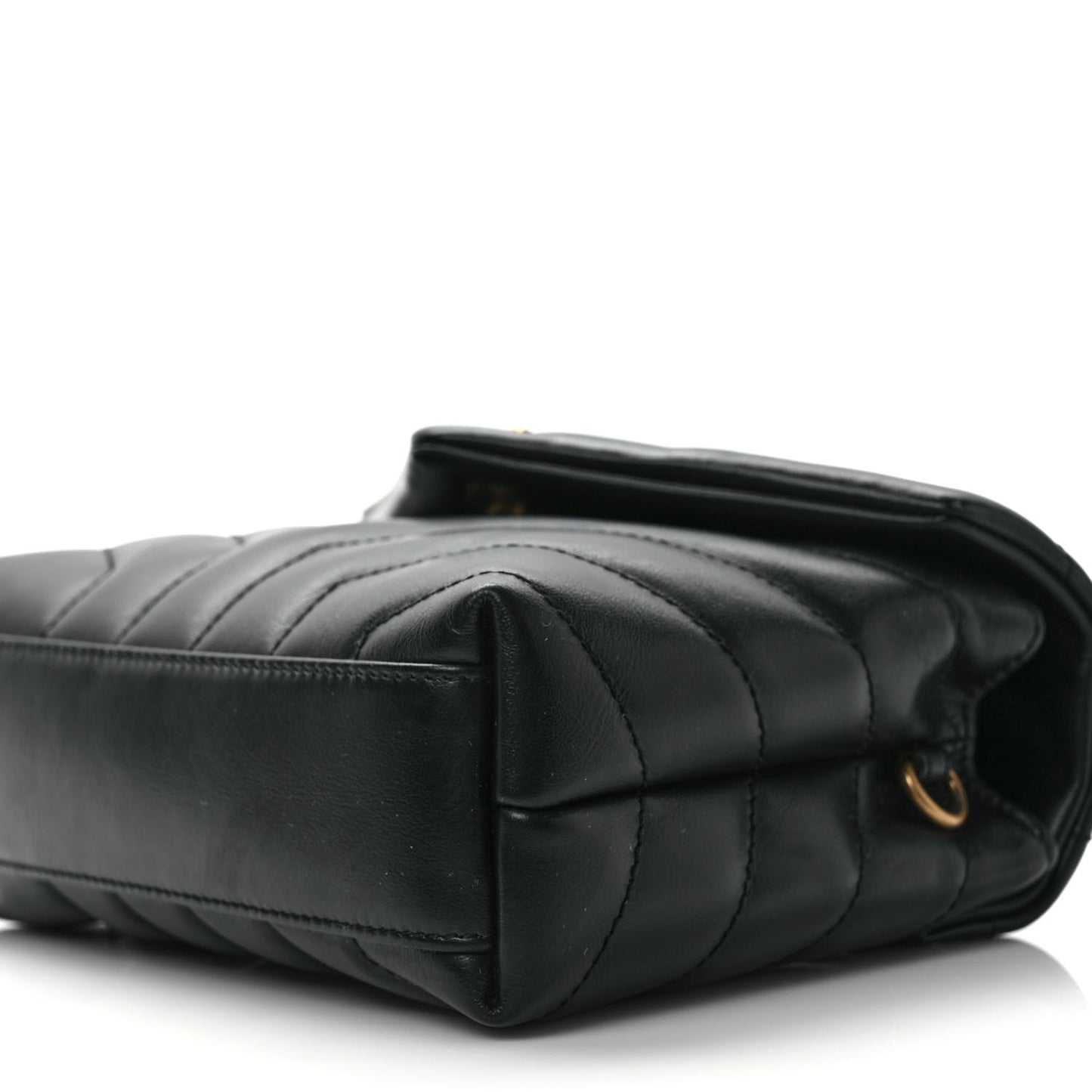 Calfskin Y Quilted Monogram Toy Loulou Crossbody Bag Black