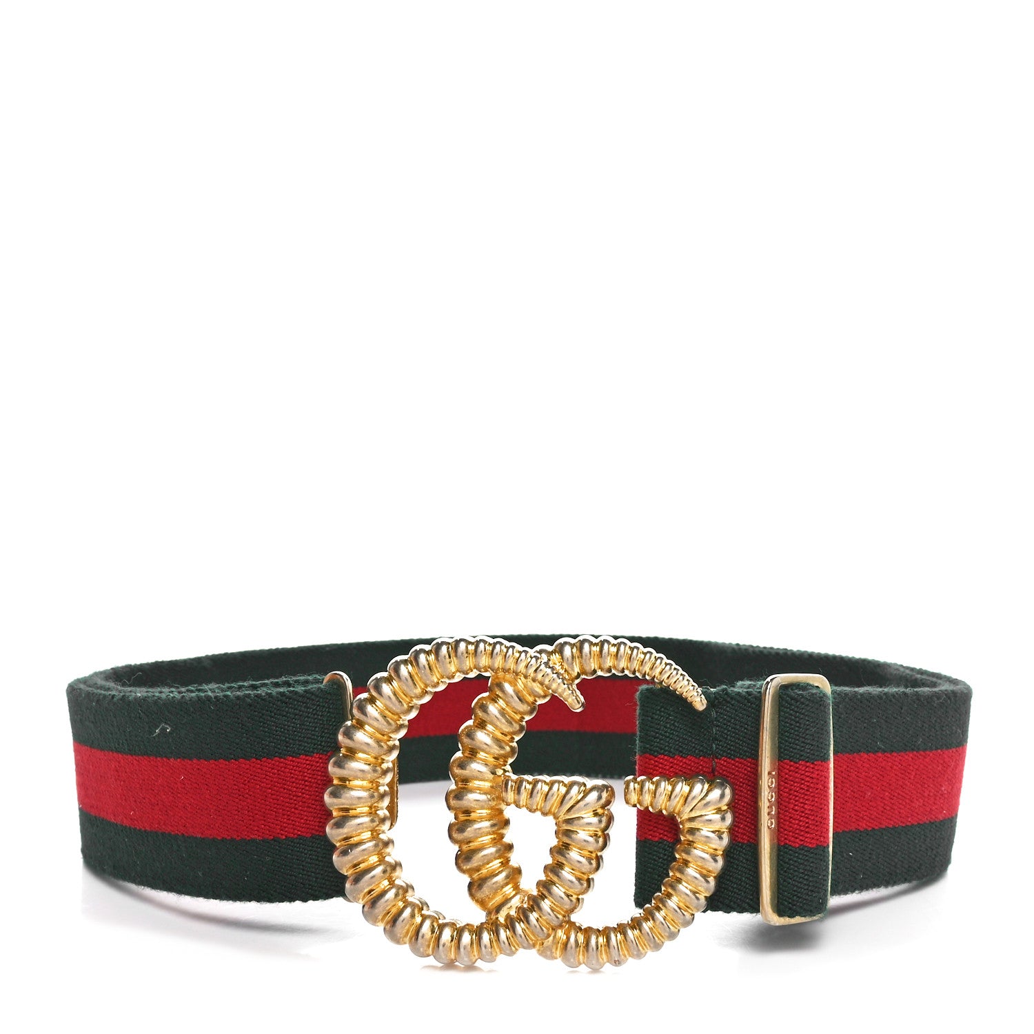 Gucci Canvas Torchon Double G Web Belt 100 40 Verde 1 of 3