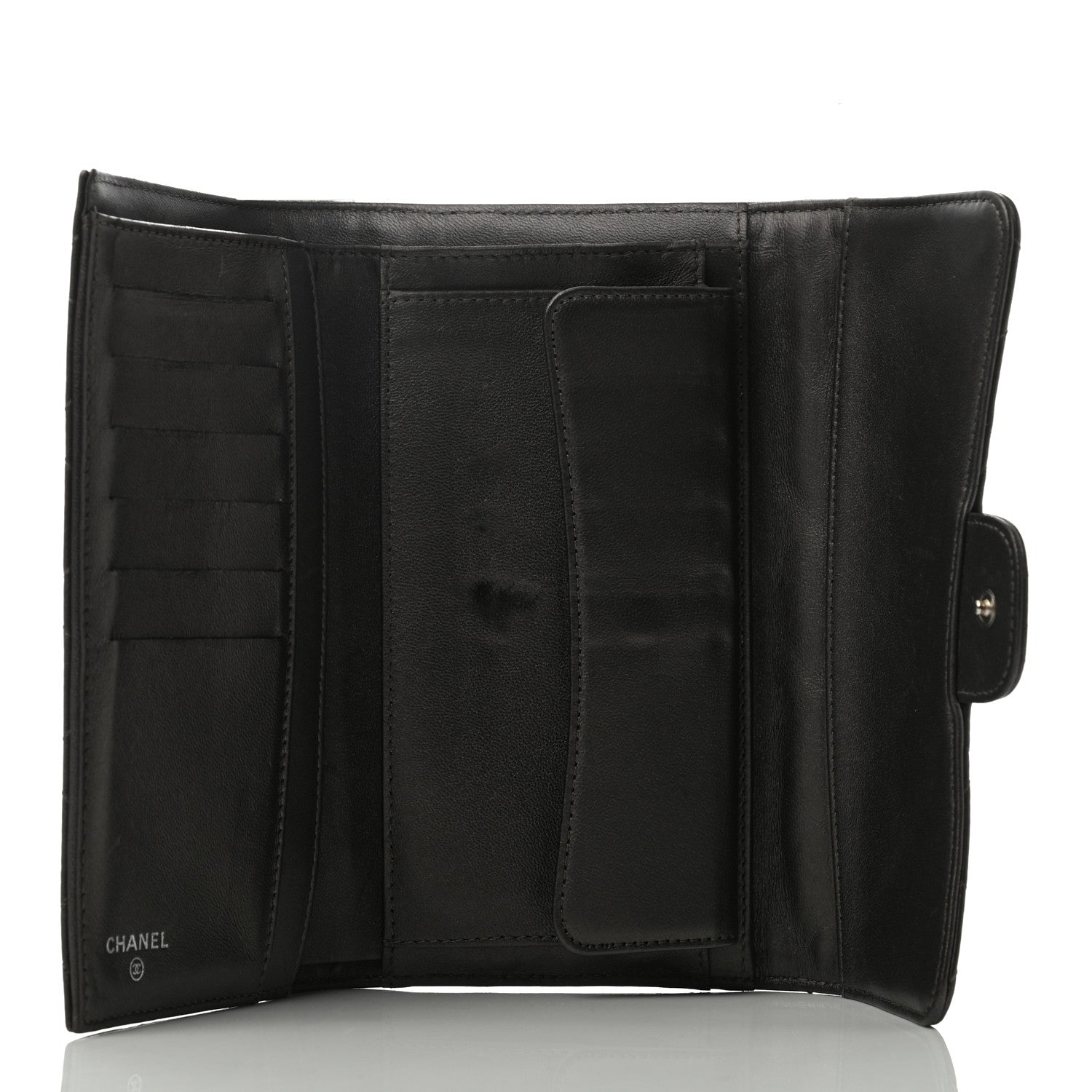 Chanel Lambskin Quilted Large Flap Wallet Dark Brown 5 of 10